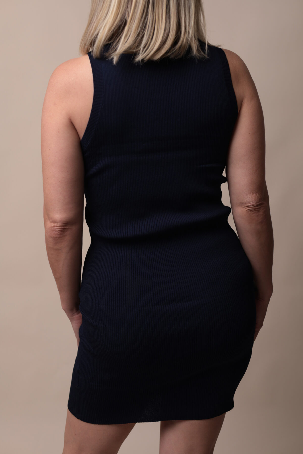 Vestido Canelado Azul Oxford - Imagem 2