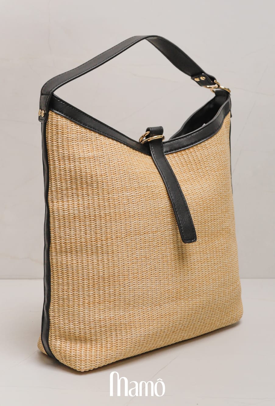 Bolsa de Palha Alça Curta Preta